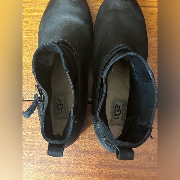 UGG AUSTRALIA KREWE MOTORCYCLE LEATHER ANKLE BOOTS Size 8 - Picture 11 of 14